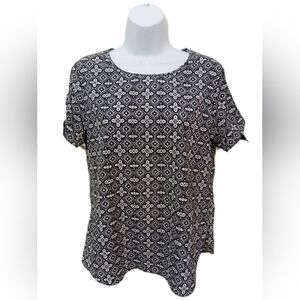 Banana Republic Black and White Geometric Blouse